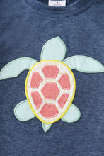 Load image into Gallery viewer, Navy sea turtle applique top
